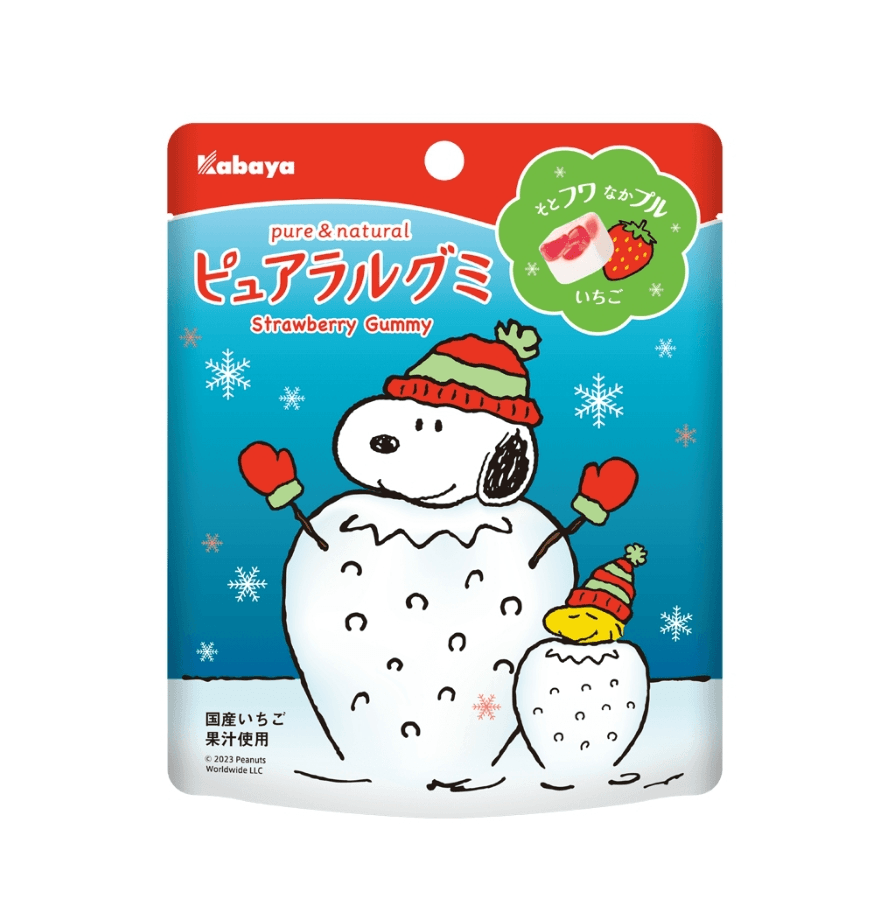【日本直郵】KABAYA草莓果汁夾心軟糖 冬季限定 軟糖與棉花糖的結合58g