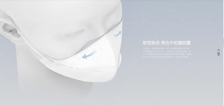 小米AirPOP便携防雾霾口罩2片装 #白色