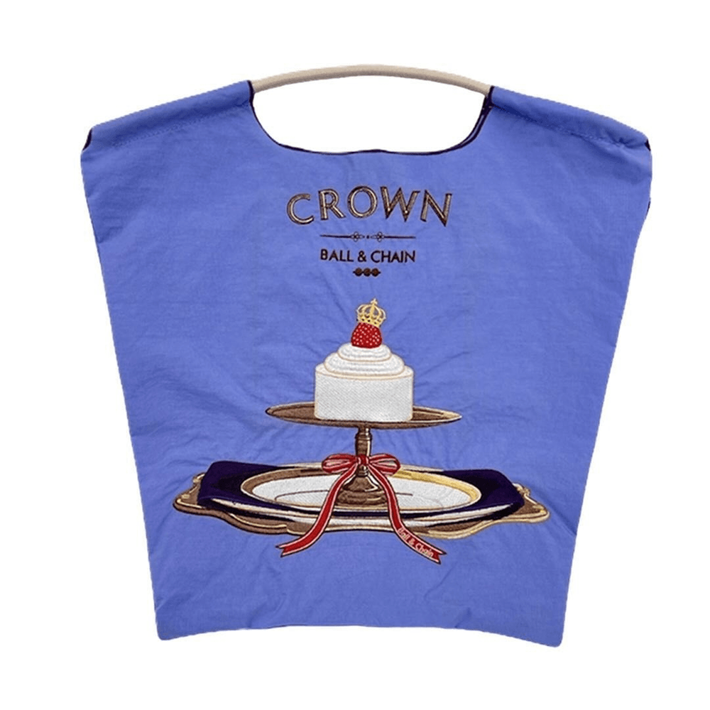 Ball&Chain CROWN蛋糕刺繡單肩包 藍色M號 165g