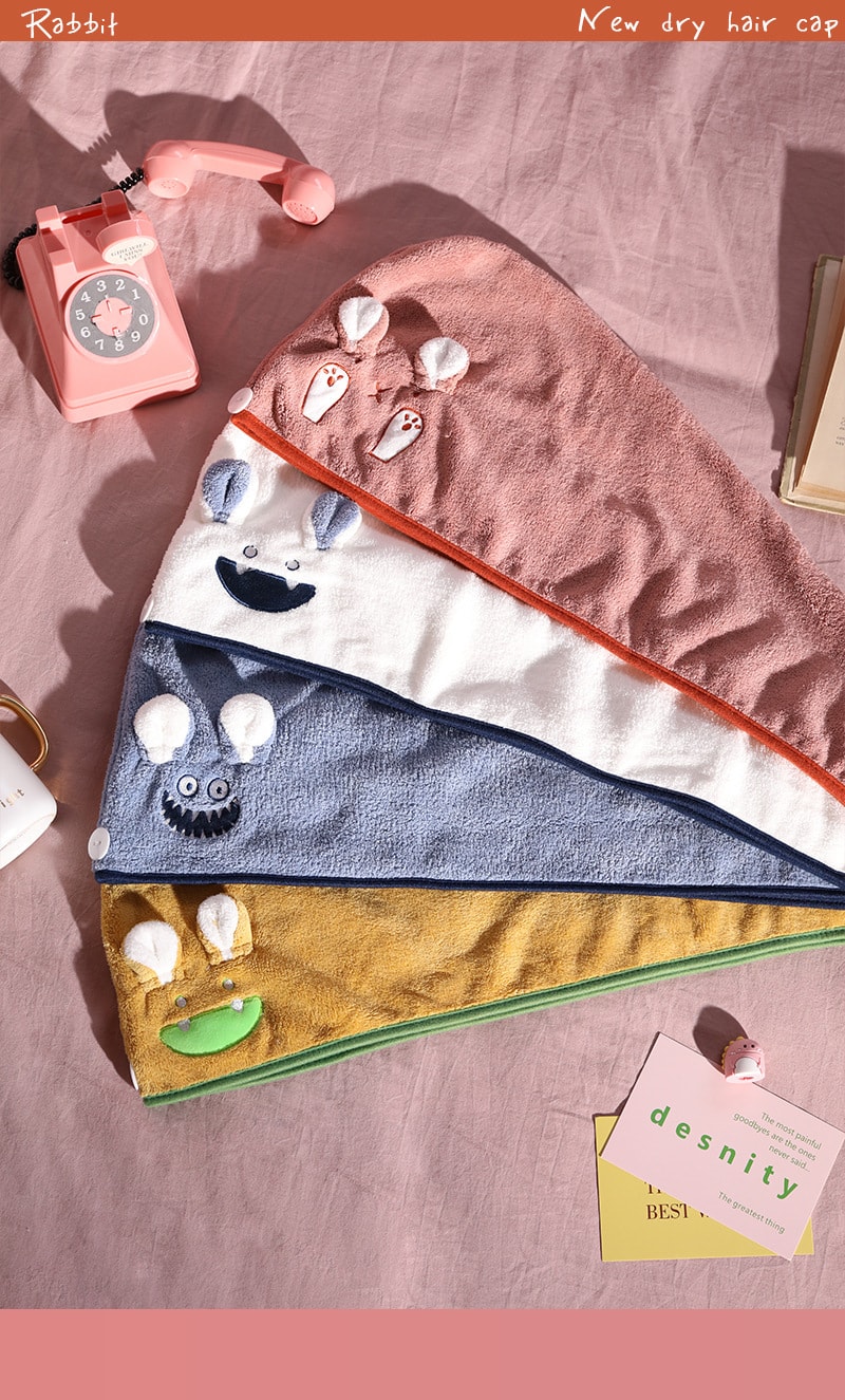 cartoon hair drying cap blue