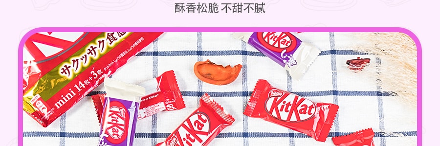 日本NESTLE雀巢 KitKat 夹心威化巧克力 原味 14枚入+酱油风味 3枚入 197g