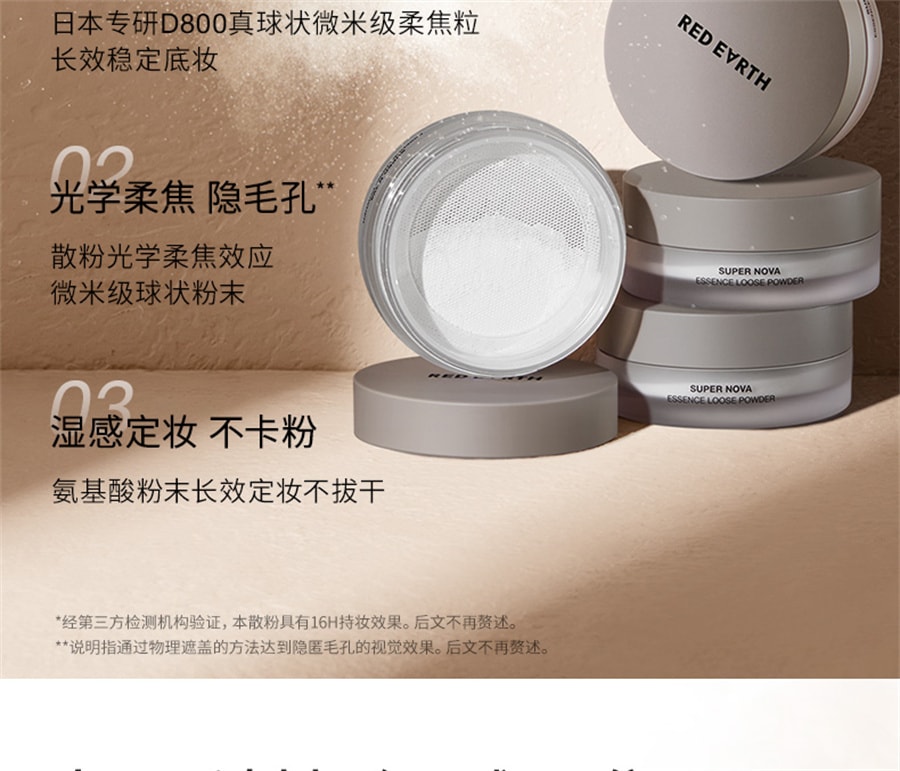 【中国直邮】redearth红地球 散粉定妆蜜粉控油持久不脱妆细腻不飞粉哑光肌油皮 P40象牙白 6.5g