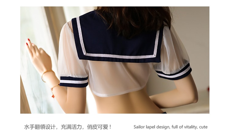 中國直效郵件 瑰若 性感透視制服套裝 藍色均碼一套 情侶調情 房事必備