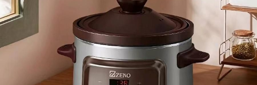 ZENO 紫砂电炖锅 多功能电砂锅电炖盅 煲汤锅炖汤锅 4L-ZSD-406U【限量送磁力搅拌咖啡杯】