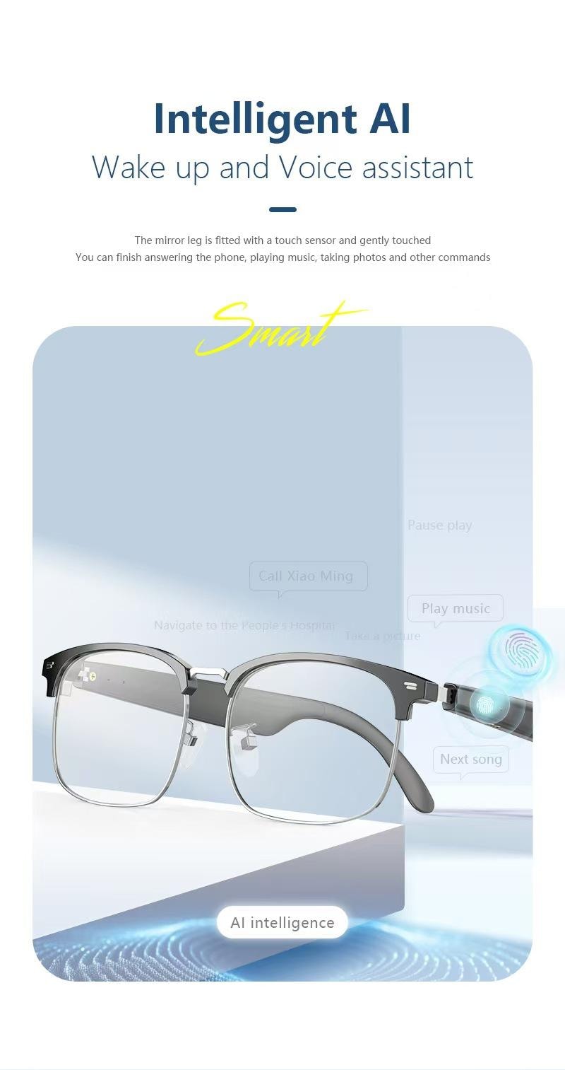  AIJ Choice 美国 智能翻译眼镜 Pro (Smart Translation Glasses Pro) 具备AI翻译功能的眼镜支持144种语言完美适合旅行、商务和学习轻巧设计提供超长6小时续航。