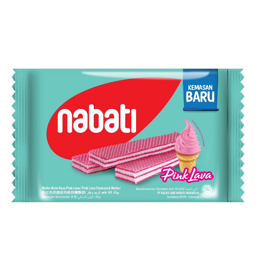 【马来西亚直邮】 印度尼西亚 NABATI 粉红色的熔岩风味的薄酥饼 50g