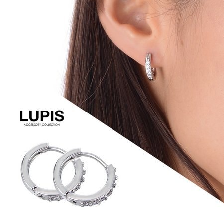 【日本直郵】LUPIS 水鑽迷你耳圈 一對