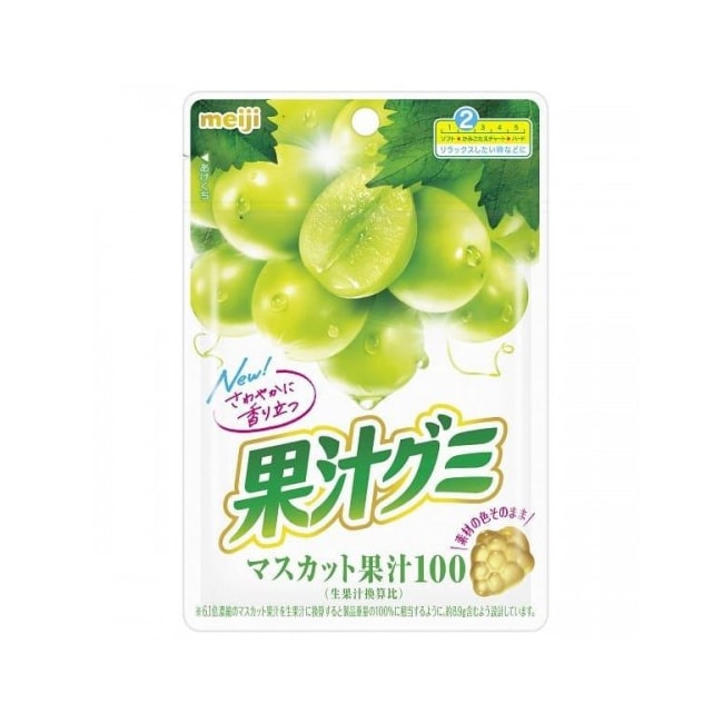 【日本直郵】MEIJI明治 果汁軟糖 網紅QQ糖 青提味 54g
