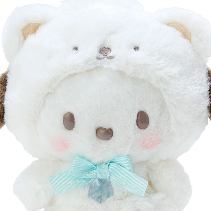 【日本直邮】日本三丽鸥SANRIO 冬季限定款 节日礼物 圣诞礼物 白熊版帕恰狗玩偶娃娃 1个 24.5×10×19.5cm
