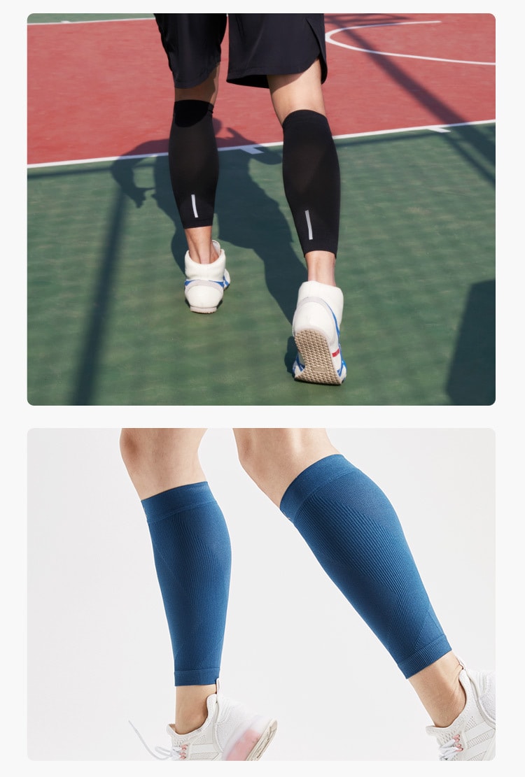 【中國直郵】Keep一對小腿襪套運動護具減震排汗 藍色s碼