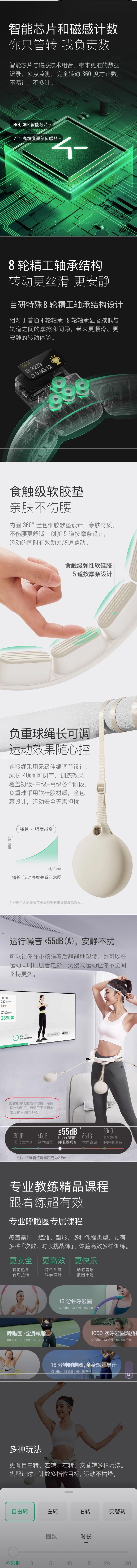 【中国直邮】Keep 智能呼啦圈 USB充电 App智能联动 收腹加重减肥神器 瘦身瘦腰美腰不伤腰 SH1 白色