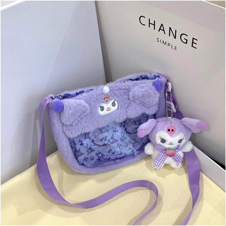 【中国直邮】SANRIO 三丽鸥透明痛包/斜跨包 漫展/送礼/生日 美乐蒂 My Melody  1个| *预计到达时间3-4周