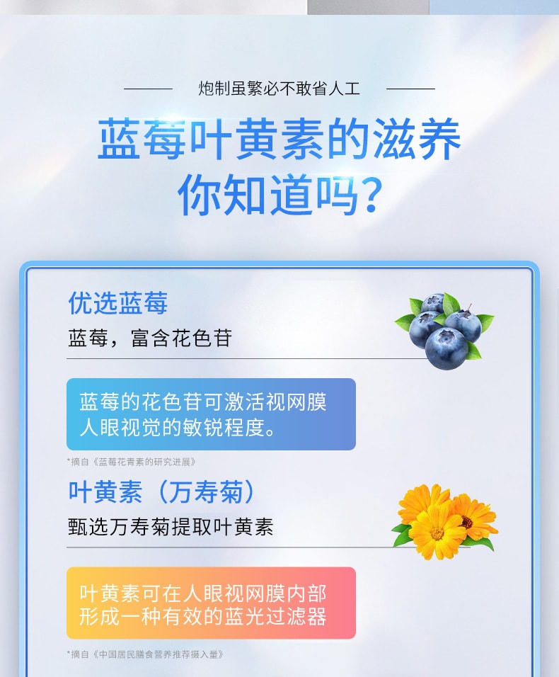 【中國直郵】北京同仁堂 藍莓葉黃素酯片呵護雙眼從現在開始兒童成人壓片糖果48g