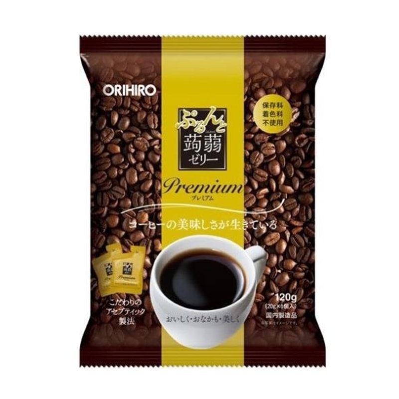 【日本直郵】日本ORIHIRO 低卡蒟蒻果凍 2021年新品 咖啡口味 6枚裝