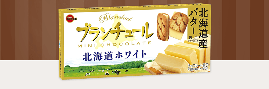 日本BOURBON波路梦 北海道产 迷你白巧三明治饼干 42g