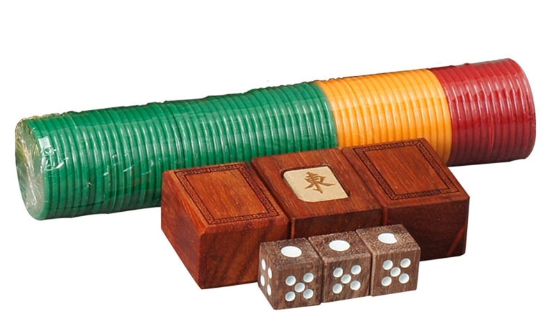 KAI TAI INC Unique ROSE WOOD Mahjong Set 144 Wooden Tiles. Perfect gift for Christmas / Chinese New Year / Home Decor