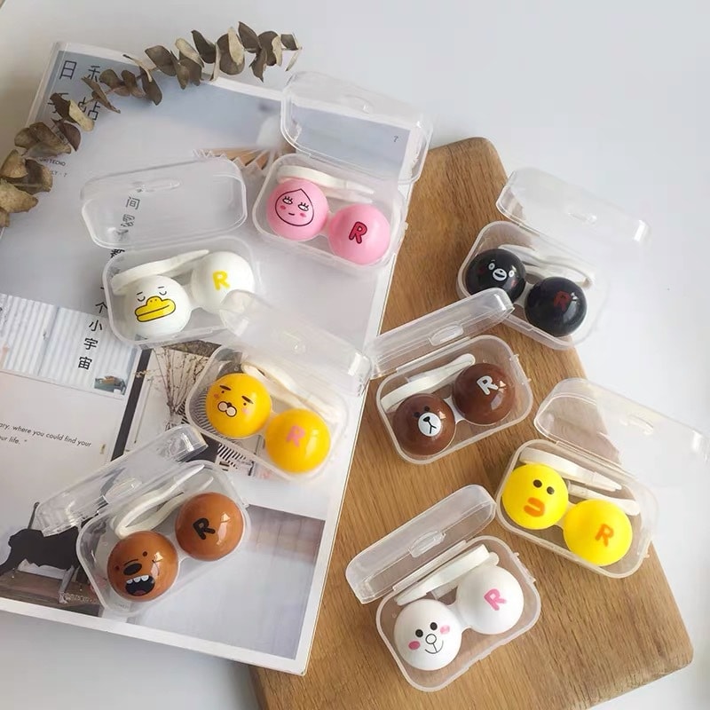 【24小時內出貨】Petorama 卡通造型隱形眼鏡保養盒 隨機發