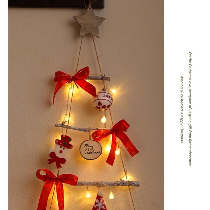 【中國直郵】 爪哇島 牆貼聖誕裝飾 折疊發光掛飾 家用套裝 綠色