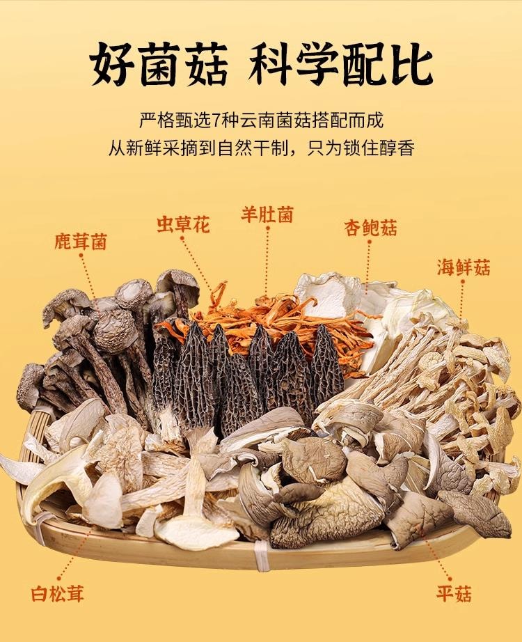 【新年促銷】阿表哥 火鍋搭子「雲南七珍菌湯包 | 含羊肚菌+蟲草花 | 5-6人份煲湯料菌菇包 | 藥膳同源養生湯【火鍋燉雞萬能底料】70g
