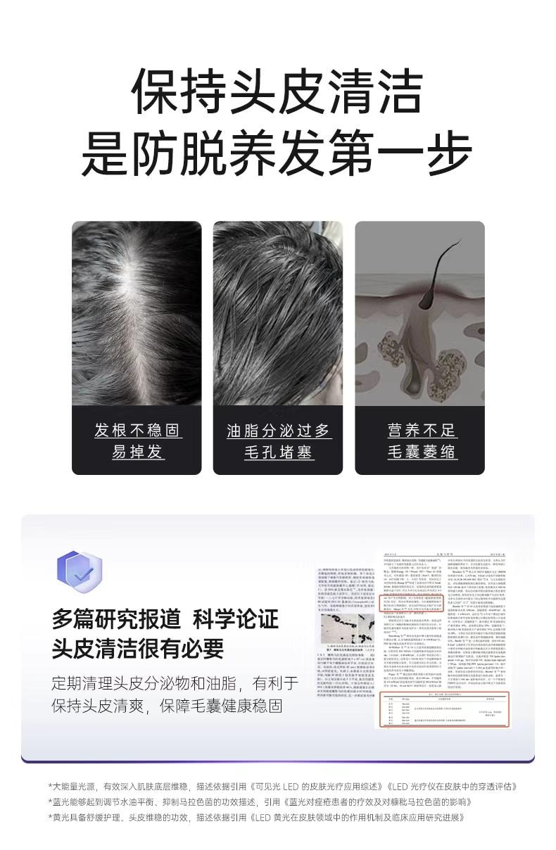 博拉利 英国 微电流按摩梳 多功能养护彩光护理 暮光紫色 1件