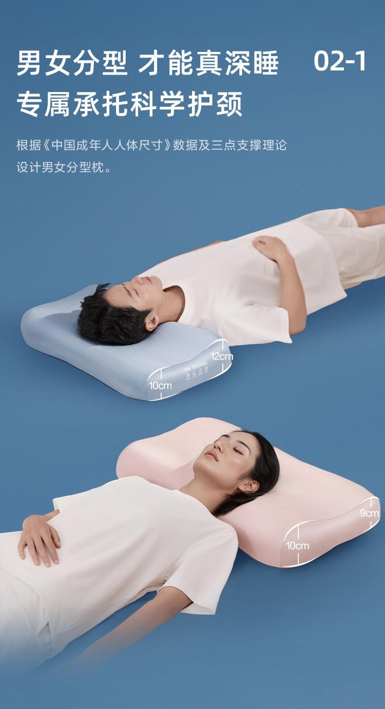【中国直邮】罗莱家纺 零压深睡枕护颈椎辅助睡眠A类枕芯礼盒装 粉色 枕高可调节9-10cm