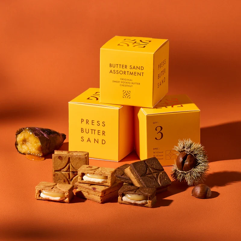 【日本直郵】 日本 press butter sand 限時 秋季三種口味奶油餅乾小盒 3枚裝