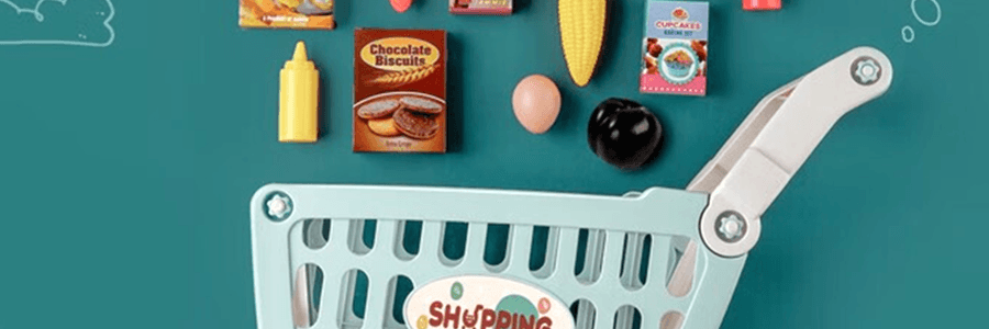 BEIENS贝恩施 购物车超市过家家 儿童宝宝玩具 配件齐全 适用年龄6个月以上 蓝色