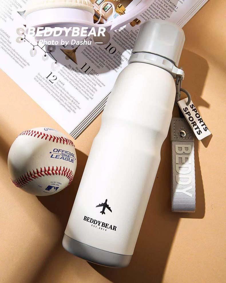 韩国 BEDDYBEAR 杯具熊 运动水壶保温杯 大容量316不锈钢 健身水杯王一博同款 600ml