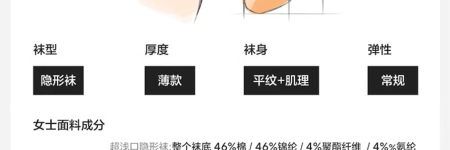 BANANAIN蕉内 500E女士隐形袜 不掉跟船袜脚掌袜防臭防滑浅口单鞋袜 4双装 均码
