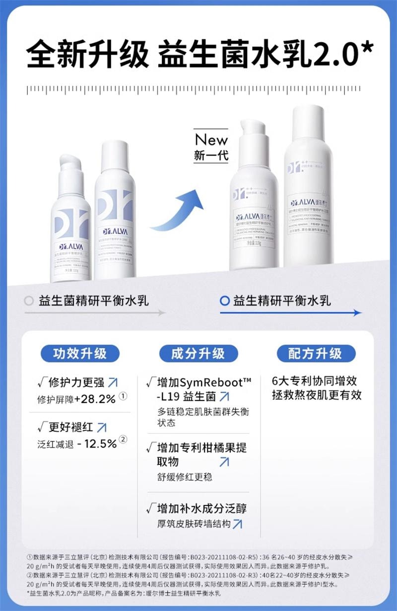 【中國直郵】 璦爾博士 益生菌熬夜水乳2.0補水保濕修護屏障滋潤清爽護膚 (清爽型)水100mI+益生乳80g