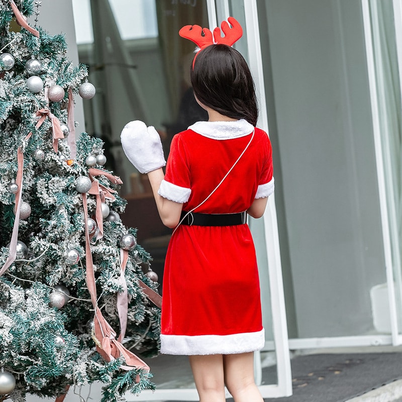 中国 茗门卡淇 新款2021小钱包装饰成人角色扮演圣诞节服装 红色均码