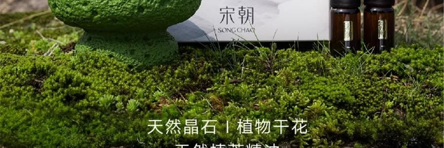 宋朝 四季閒庭系列擴香石擺件 送禮好物 高級香氛 綠葉調 容器*1 擴香石*1袋 精油*2 乾花*1包 #綠野仙踪