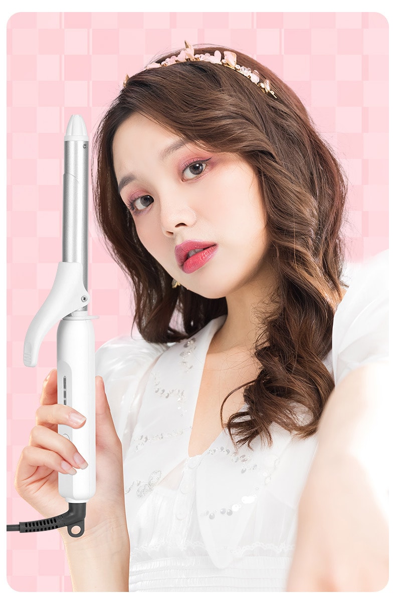 K·SKIN金稻 捲髮棒電動 防燙電捲髮棒 加長小卷迷你 瀏海內扣羊毛捲 KD580 白色