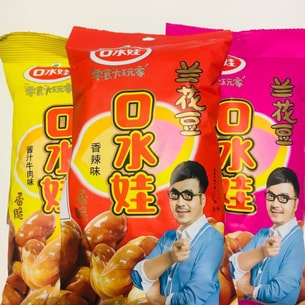 口水娃 美味大玩家 香脆兰花豆 香辣味 88g 汪涵代言 | 亚米