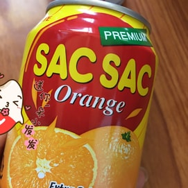 韩国lotte乐天 sac sac 粒粒vc橙汁饮料 238ml